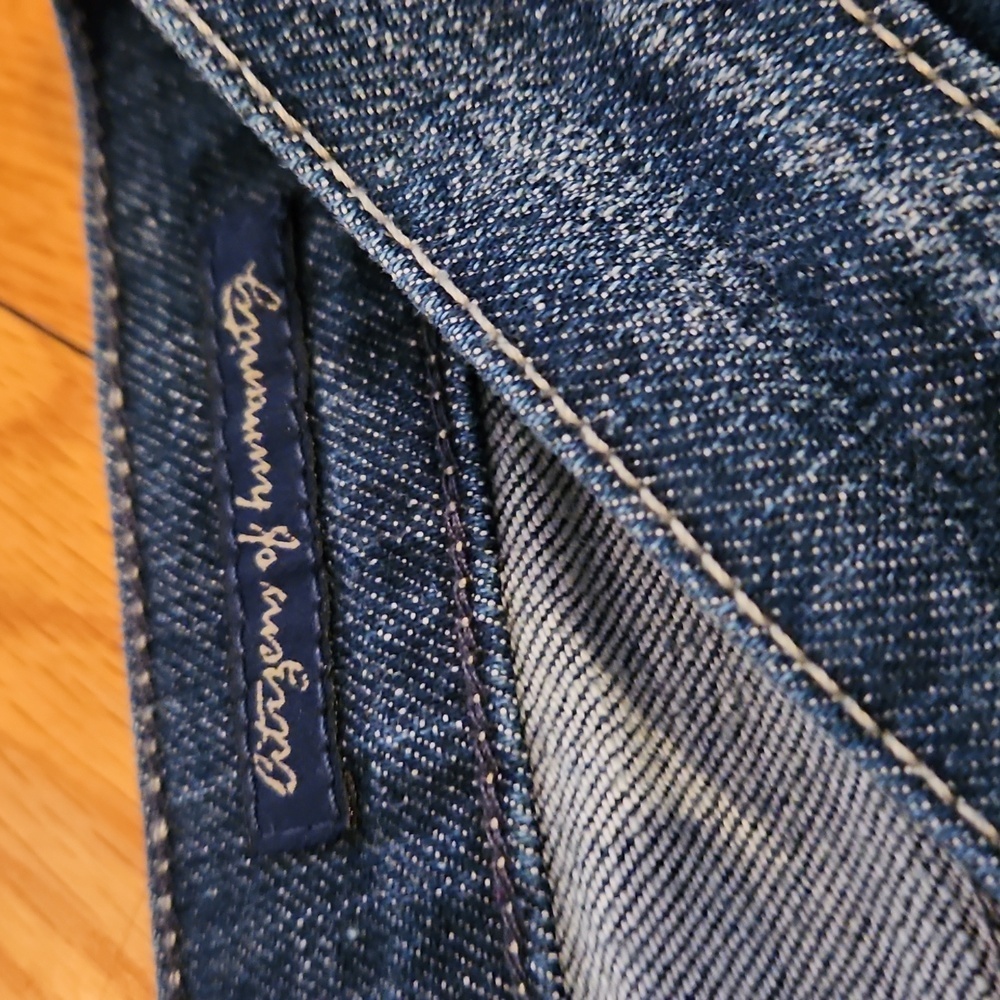 Citizens Of Humamity Low Waist Boot Cut, Sz 28 Blue Distressed Denim Jeans - Picture 5 of 12